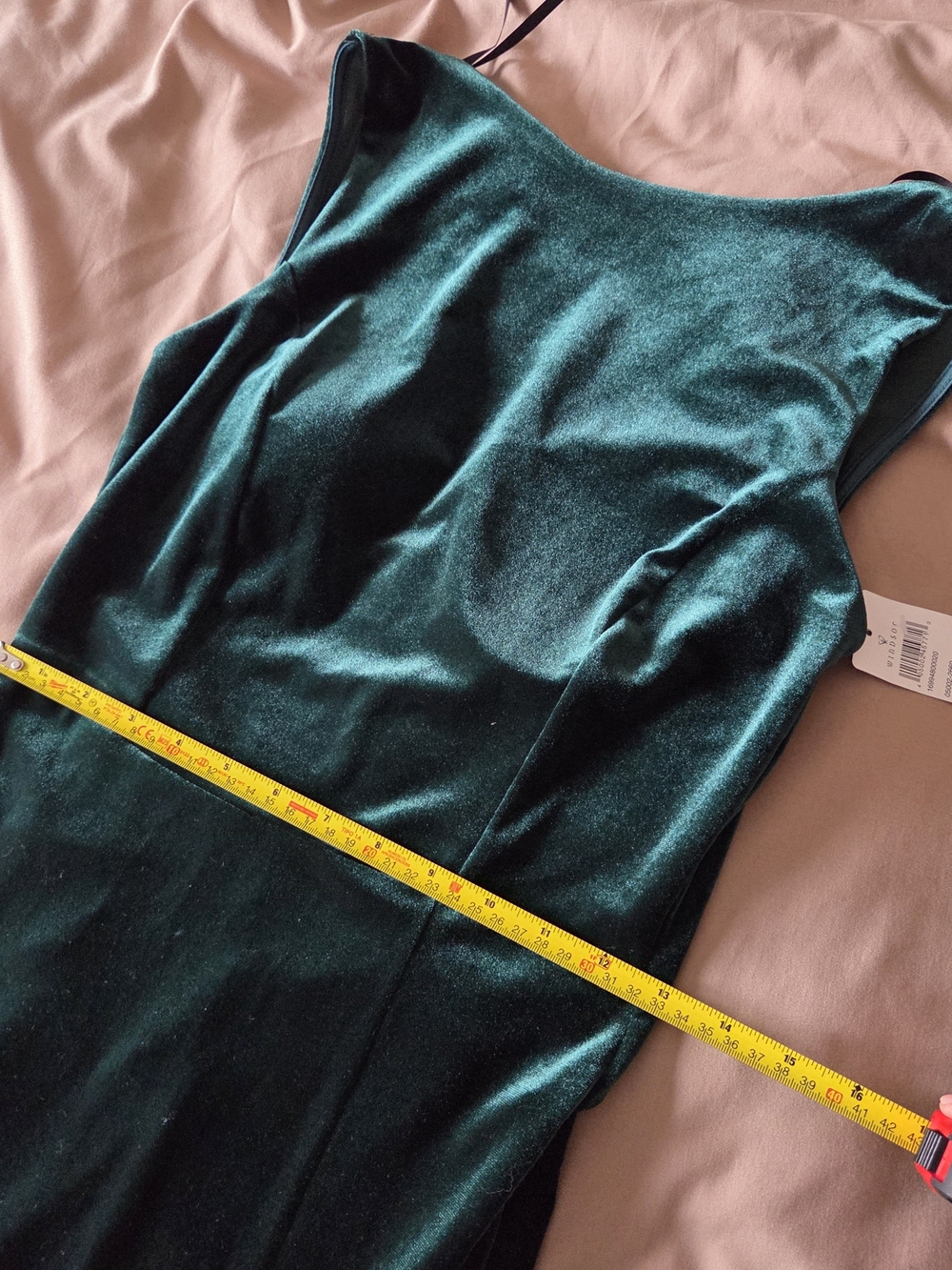 NWT Windsor Hunter Green Velvet Gown - Deep V-Back With Boning - Picture 9 of 13